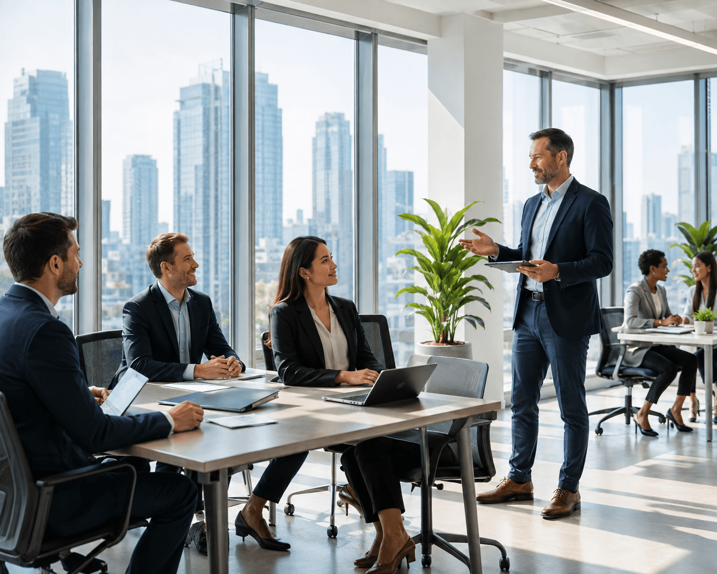 A team reviewing AI alignment in a meeting room
